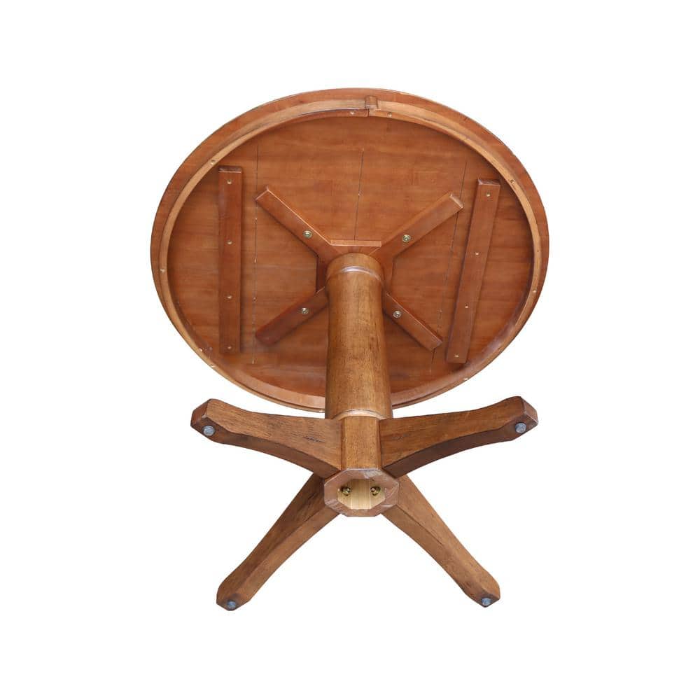 Ely 39" Distressed Oak Round Pedestal Dining Table