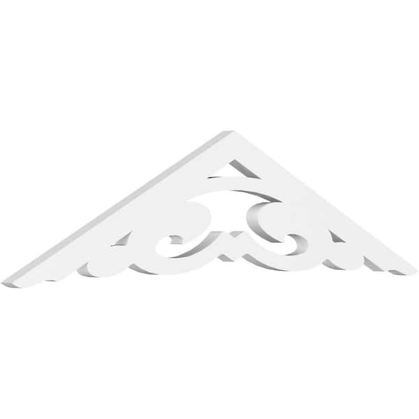 Ekena Millwork 1 in. x 36 in. x 9 in. (6/12) Pitch Preston Gable Pediment Architectural Grade PVC Moulding