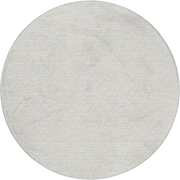 Dream Shag Premium Machine Washable Abstract ADS138 Linen 8 ft. x 8 ft. Round Rug