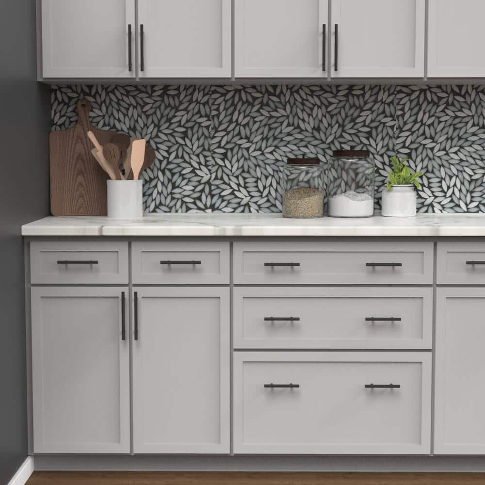 Matte Black Modern Bar Cabinet Pulls with Mounting Hardware
