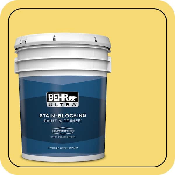 BEHR ULTRA 5 gal. #P310-5 Solar Energy Extra Durable Satin Enamel Interior Paint & Primer