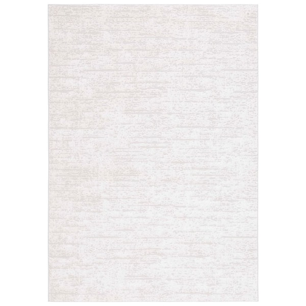 Continental 9 ft. x 12 ft. Ivory/Beige Parallel High-Low Area Rug