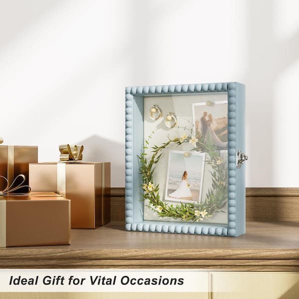 Blue 11 in. x 14 in. Wood Shadow Box TN0029 - The Home Depot