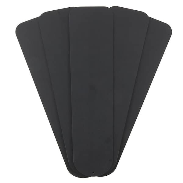 52 in. Matte Black/Wengue Indoor/Outdoor Reversible Replacement Fan Blades (5-Pack)