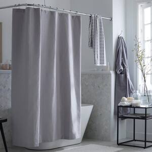 Company Cotton 72 in. Silver Shower Curtain