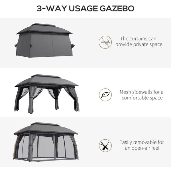 Tatayosi 10 ft. x 13 ft. Patio Gazebo, Steel Outdoor Gazebo