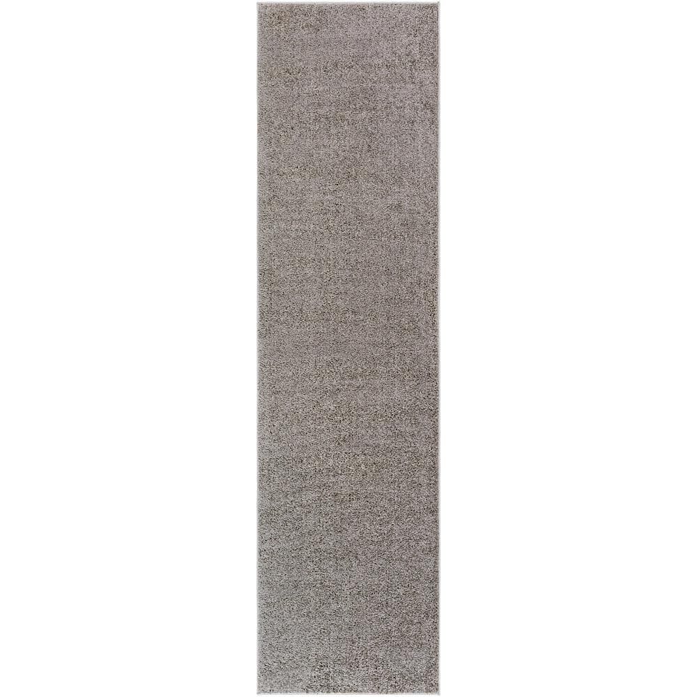 Judy Light Gray Washable Plush Shag Area Rug 5'3" x 7'