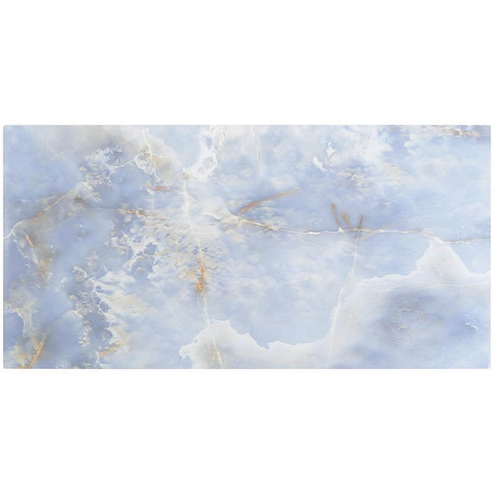 Selene Blue Onyx 24" x 48" Polished Porcelain Tile