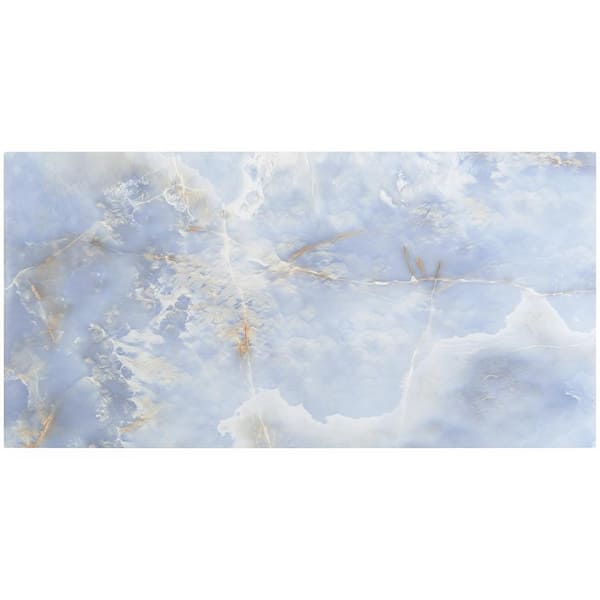 Ivy Hill Tile Selene Blue Onyx 24 in. x 48 in. Polished Porcelain