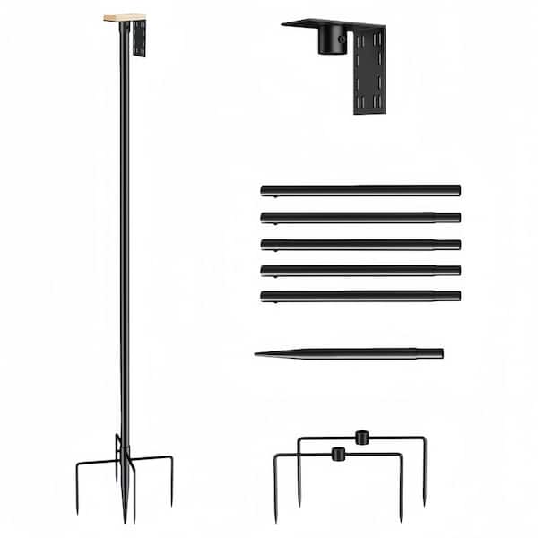 90 in. Bird Feeder Pole Stand with Slip-Fit Connection and Feeding Station for Hanging Feeders and Bird House (1-Pack)