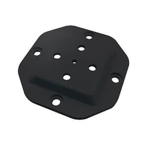 4 in. x 4 in. Powder Coated Black Heavy-Duty Post Cap Steel Plate Connector for Wood Post