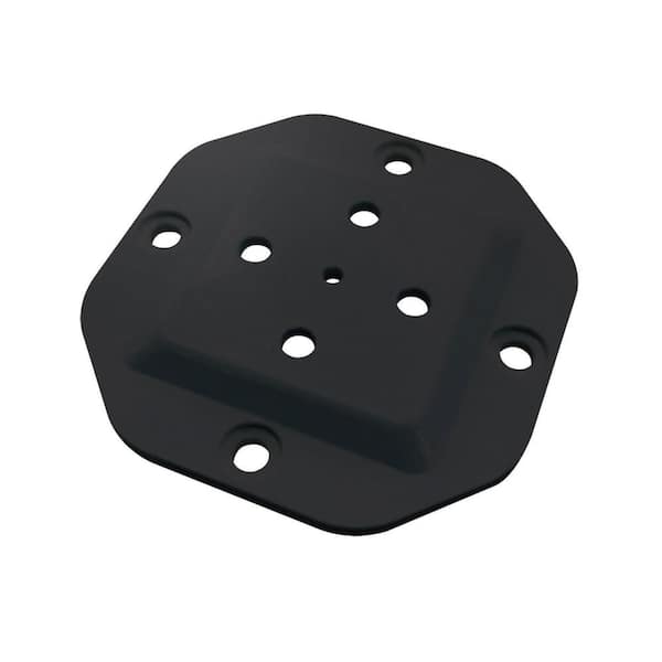 NUVO IRON 4 in. x 4 in. Powder Coated Black Heavy-Duty Post Cap Steel Plate Connector for Wood Post