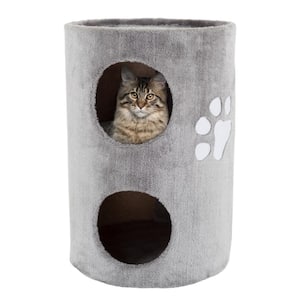 Grey Cat Condo with Scratching Surface