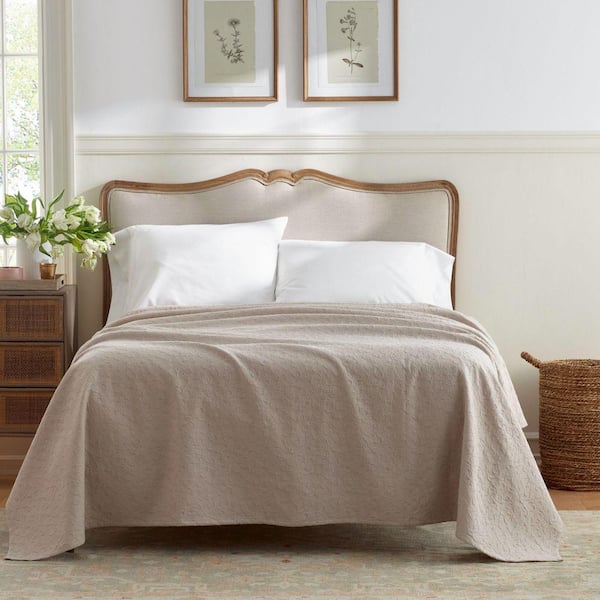 Company Cotton Delicate Floral Beige Cotton King/California King Blanket