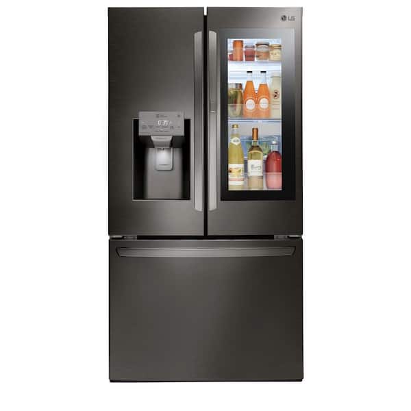 LG 28 cu. ft. 3 Door French Door Smart Refrigerator with InstaView Door-in-Door in PrintProof Black Stainless Steel