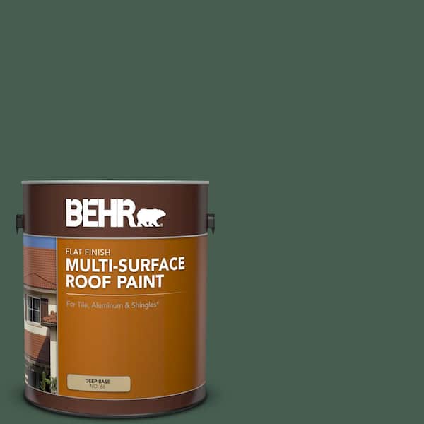 1 gal. #P400-7 Paradise of Greenery Flat Multi-Surface Exterior Roof Paint