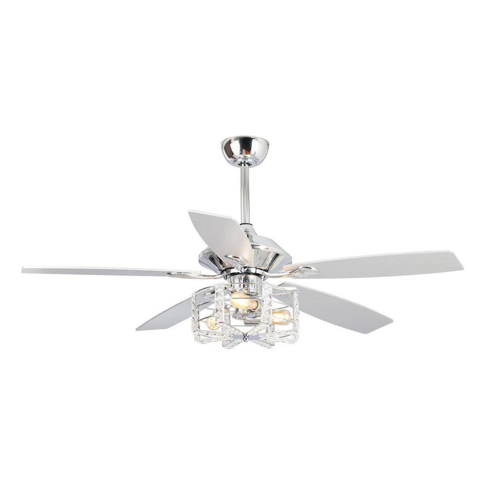 Parrot Uncle 52 in. Indoor Chrome Industrial Reversible Ceiling Fan