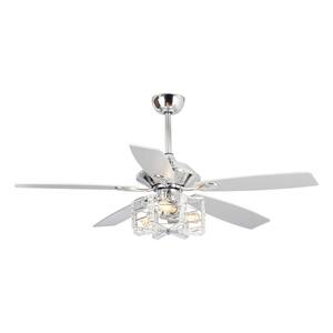 Parrot Uncle Anyan 52 in. LED Indoor Chrome Flush Mounted Ceiling Fan ...