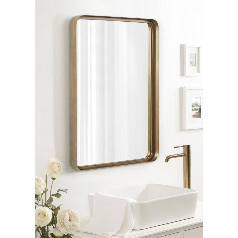 Armenta 30" x 20" Gold Rectangular Wall Mirror