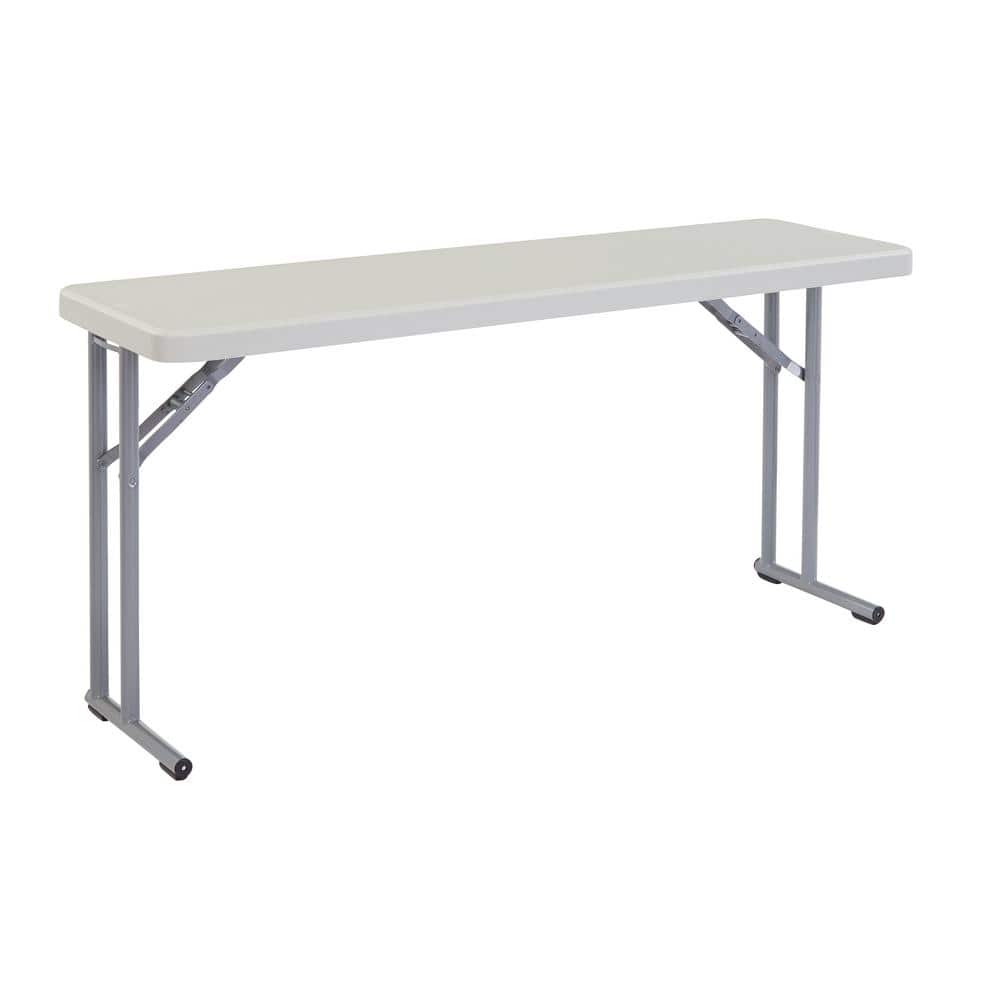 National Public Seating 60 in. Grey Plastic Smooth Surface Folding Seminar  Table BT-1860 - The Home Depot