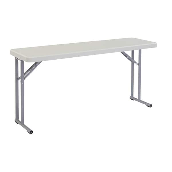 National Public Seating 60 in. Grey Plastic Smooth Surface Folding Seminar Table