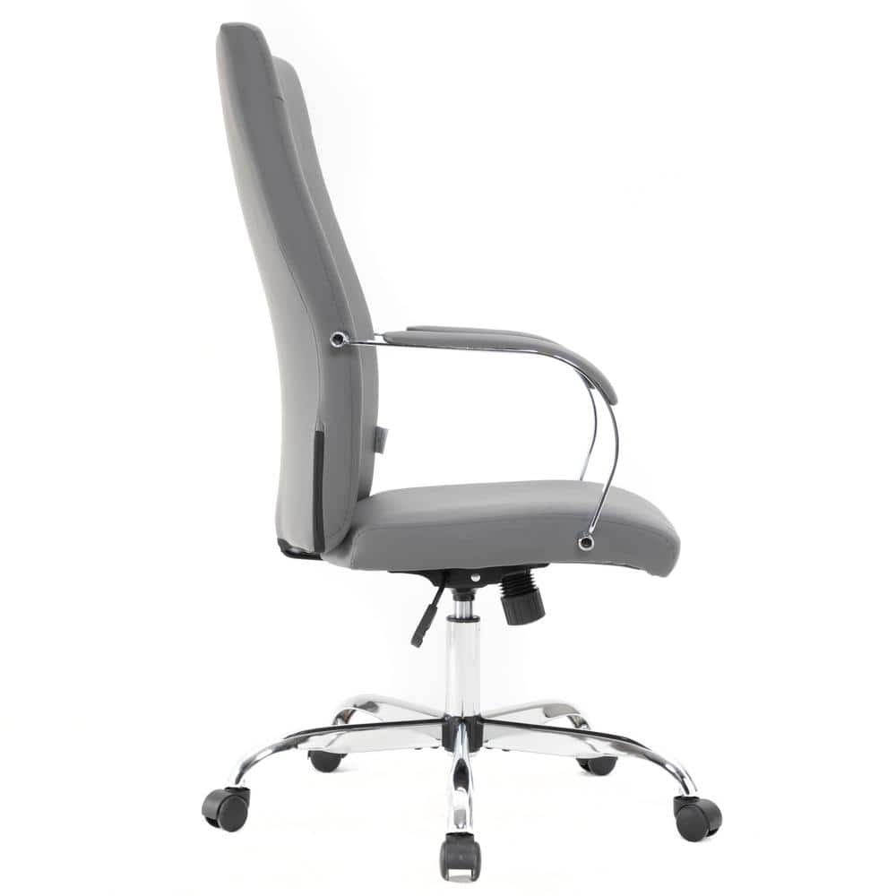 Sonora High-Back Executive Leather Swivel Chair in Gray