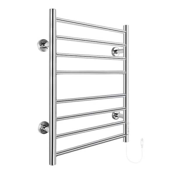UKISHIRO 8-Bars Electric Towel for Bathroom Wall Mounted Bath Towel Heater Stainless Steel