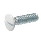 #6-32 x 1 in. White Slotted Drive Oval-Head Switch Plate Machine Screw (25-Piece)
