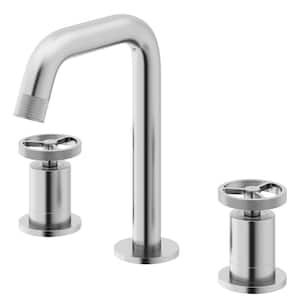 Cass Two Handle Three-Hole Widespread Bathroom Faucet in Brushed Nickel