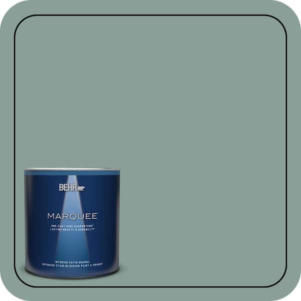 BEHR MARQUEE 1 qt. #480F-4 Mermaid Net Satin Enamel Interior Paint & Primer