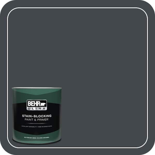 behr little black dress exterior BEHR ULTRA 1 qt. #PPU24-23 Little Black Dress Semi-Gloss Enamel Exterior  Paint & Primer 585304