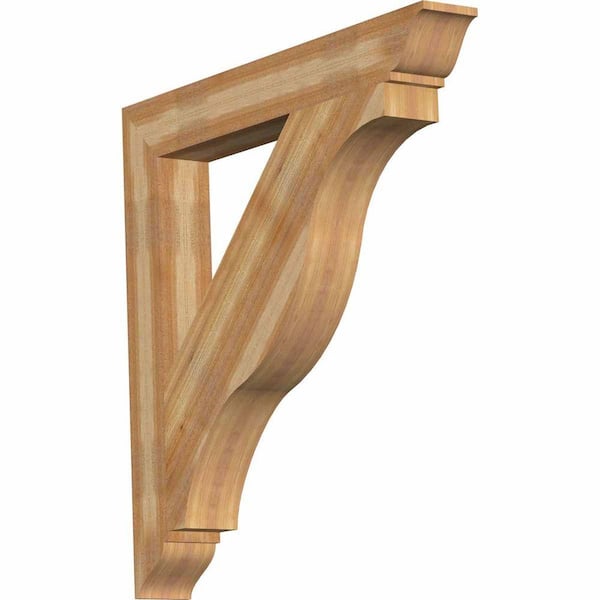 Ekena Millwork 6 in. x 48 in. x 48 in. Western Red Cedar Funston Traditional Rough Sawn Bracket
