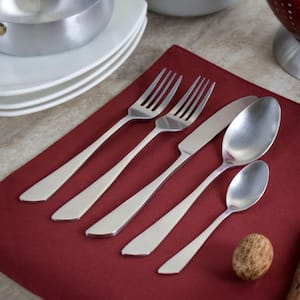 Gibbous 20-Piece Matte Silver Stainless Steel Flatware Set (Service for 4)