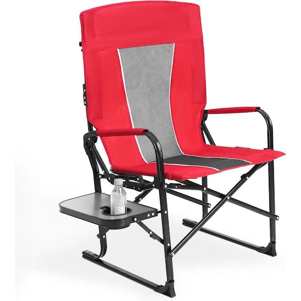 Red Heavy-Duty 600D Oxford Fabric Camping Outdoor Chairs with Folding and Reinforced Steel Frame