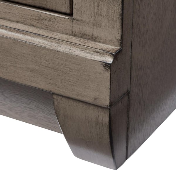 Naples 31 in. Single Sink Distressed Gray Bath Vanity with White Cultured Marble Top (Assembled)