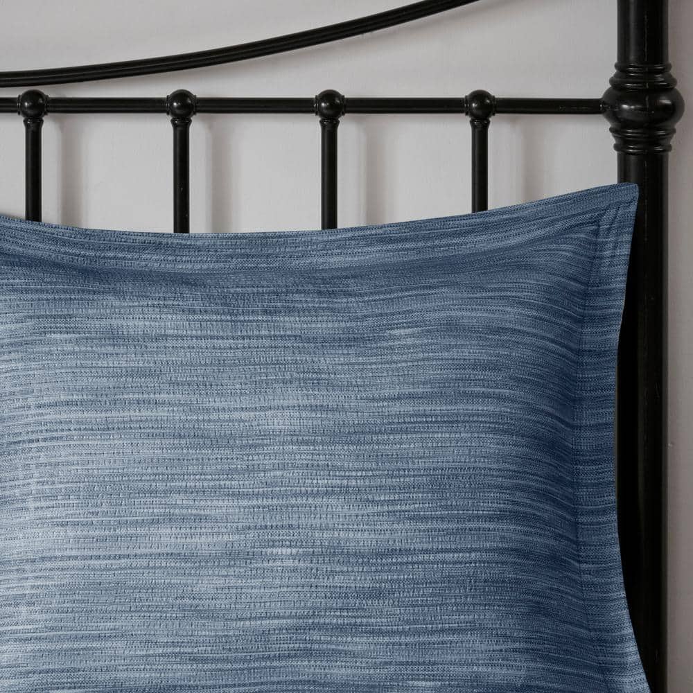 Navy Microfiber California King Seersucker Comforter Set
