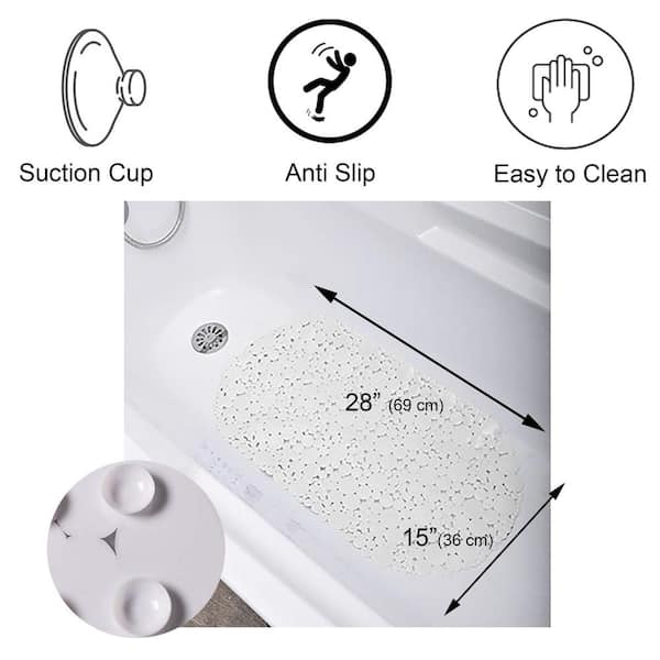 Rubbermaid Commercial Products 8.5-in x 16.5-in White Rubber Shower Stall  Mat in the Bathroom Rugs & Mats department at