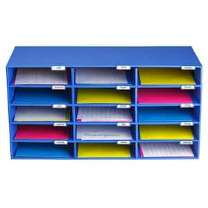 15-Slot Blue Classroom File Organizer