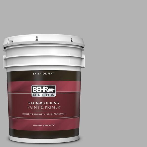 BEHR ULTRA 5 gal. #770E-3 Pewter Mug Flat Exterior Paint & Primer
