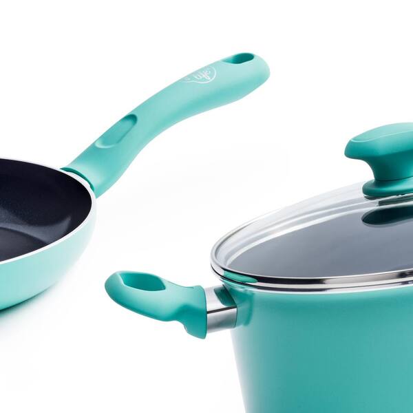 GreenLife Diamond 2.5 qt. Aluminum Ceramic Nonstick Sauce Pan in Turquoise  with Glass Lid CC002346-001 - The Home Depot