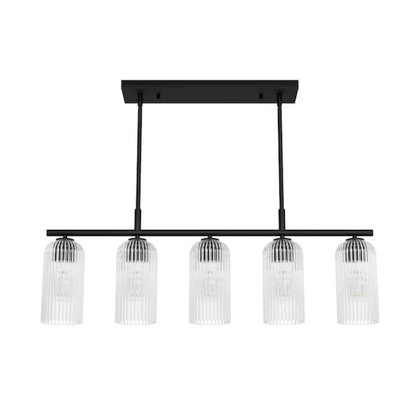 Hunter Lochemeade 5-Light Matte Black Transitional Led Chandelier