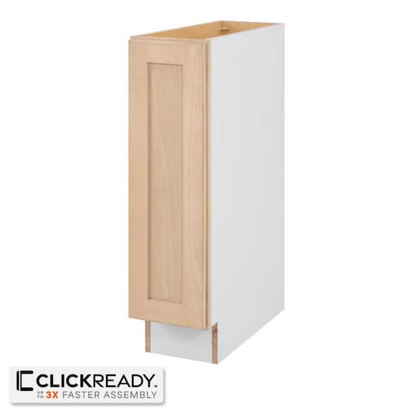 9 in. W x 24 in. D x 34.5 in. H Ready to Assemble Base Kitchen Cabinet in Unfinished with CLICKREADY Technology