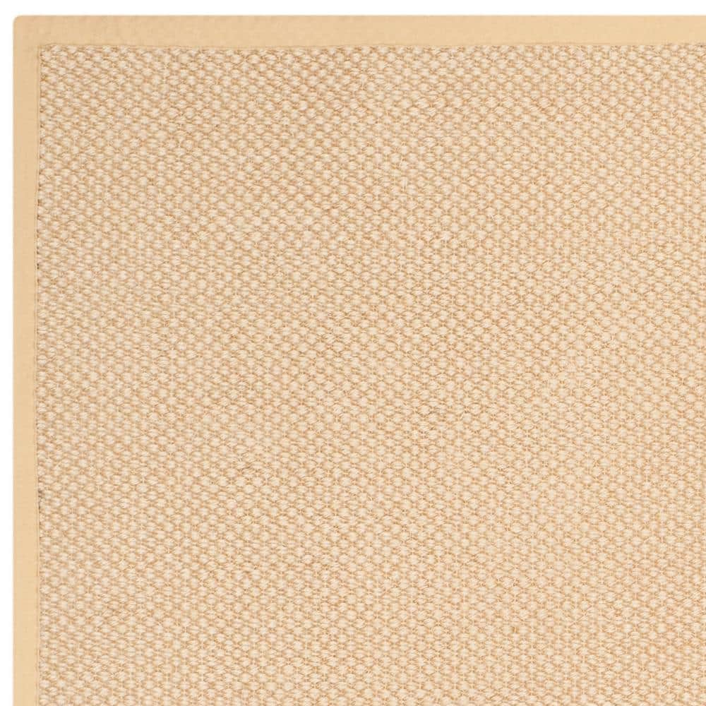 Maize and Wheat Sisal Square Area Rug with Non-Slip Backing