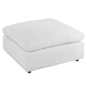 Commix Pure White Down Filled Overstuffed Pillow Top Ottoman