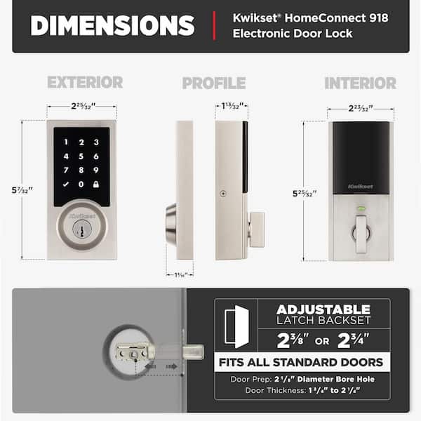 Kwikset HomeConnect 918 Satin Nickel Contemporary Z-Wave
