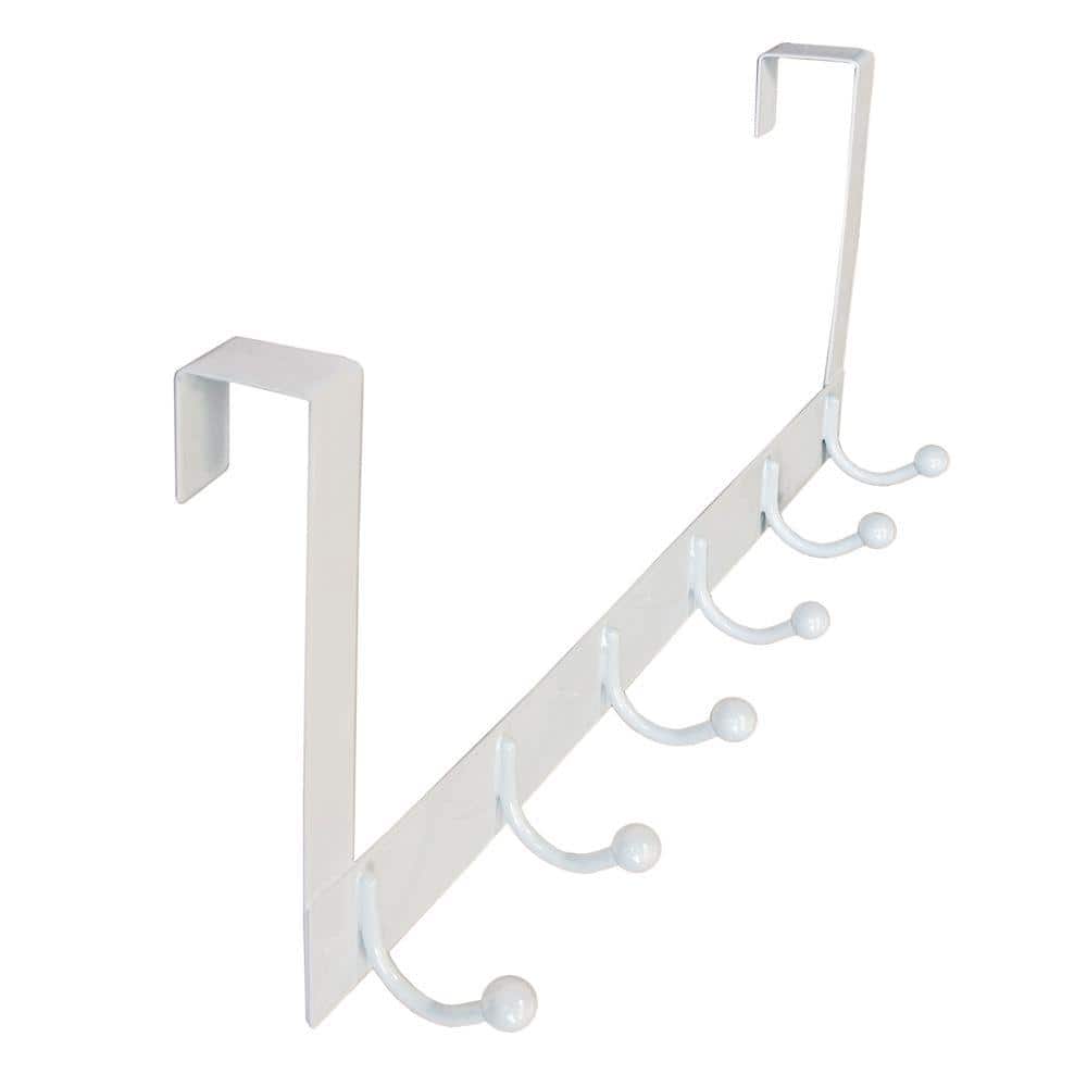 Nystrom 20 in. (508 mm) White Utility 22-lb. Over the Door Hook Rack 17901  - The Home Depot