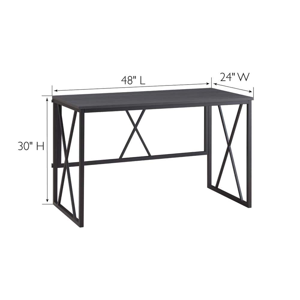 Herringbone Matte Black 48" Collapsible X Writing Desk