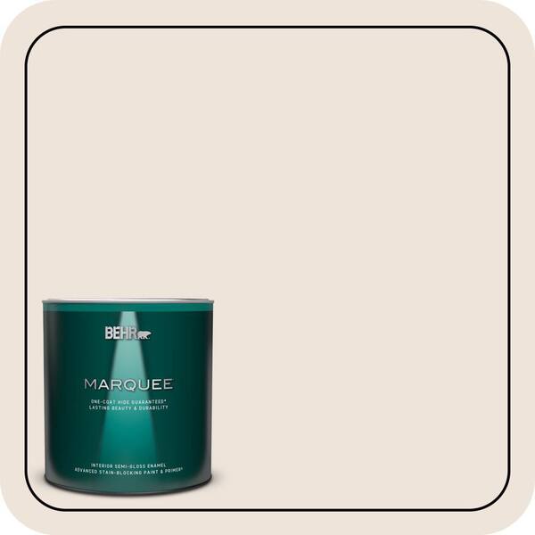 BEHR MARQUEE 1 qt. #PPL-74 Vellum Parchment Semi-Gloss Enamel Interior Paint & Primer