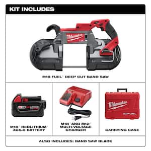 M18 FUEL 18V Lithium-Ion Brushless Cordless Deep Cut Band Saw with One 5.0 Ah Battery, Charger, Hard Case