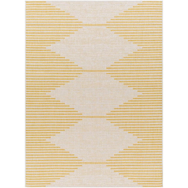 Peroti Yellow Diamond 8 ft. x 10 ft. Indoor/Outdoor Area Rug